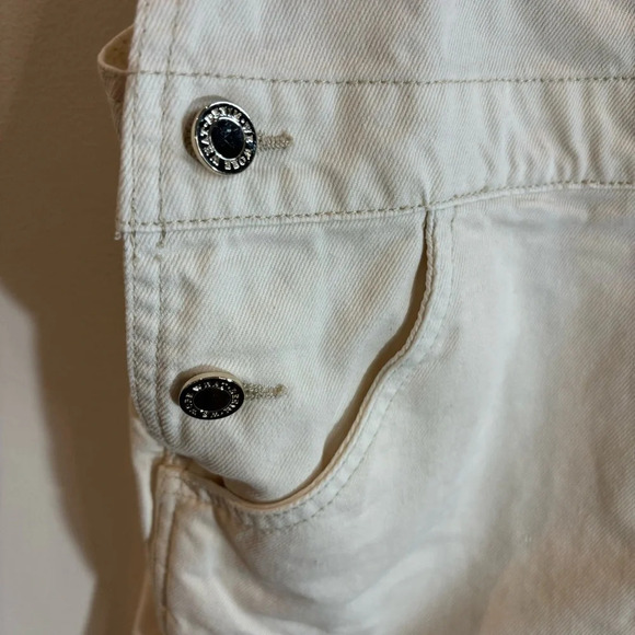 WE WORE WHAT Sz XS Oversized 100%  Cotton Adjustable Straps Short Overalls - Picture 4 of 11